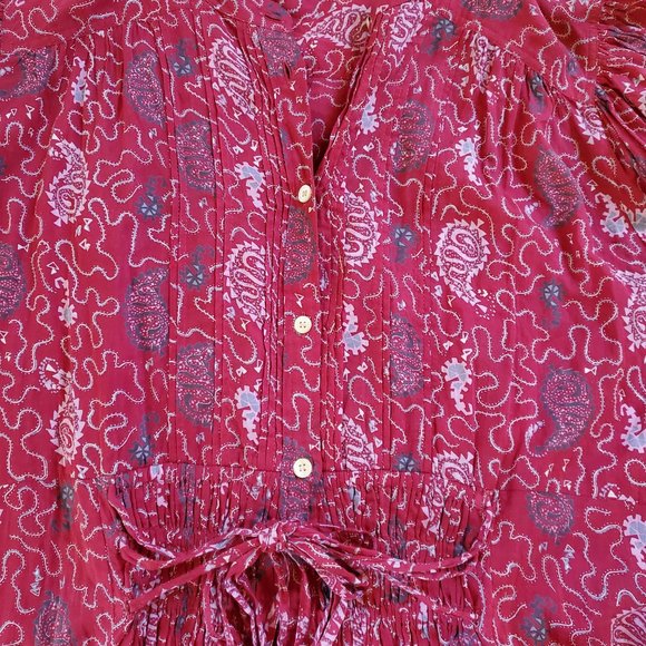 Etoile Isabel Marant Red Paisley Boho Dress. Medium. 100% Cotton. - Picture 4 of 6